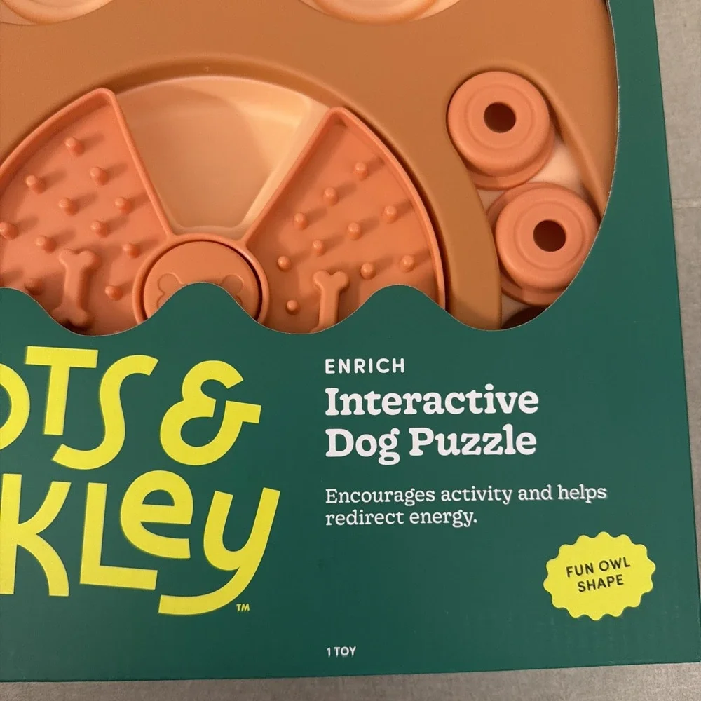 Boots & Barkley‎ Interactive Dog Puzzle Toy Owl Shape Treat Dispensing Fun Puppy